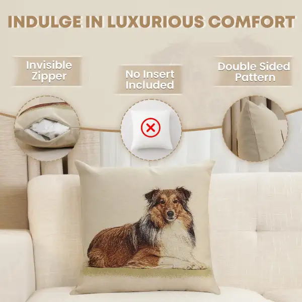Lassie Cushion Cover - 18 in. x 18 in. Cotton/Polyester/Acrylic by Charlotte Home Furnishings Inc | Feature