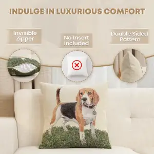 Beagle Cushion Cover - 18 in. x 18 in. Cotton/Polyester/Acrylic by Charlotte Home Furnishings Inc