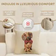 Bow Dog Cushion Cover - 18 in. x 18 in. Cotton/Polyester/Acrylic by Charlotte Home Furnishings Inc | Feature