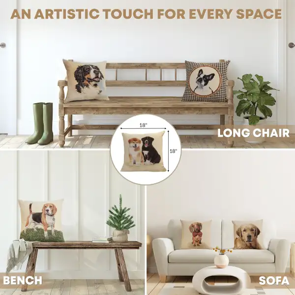 Akitas Cushion Cover - 18 in. x 18 in. Cotton/Polyester/Acrylic by Charlotte Home Furnishings Inc | Application