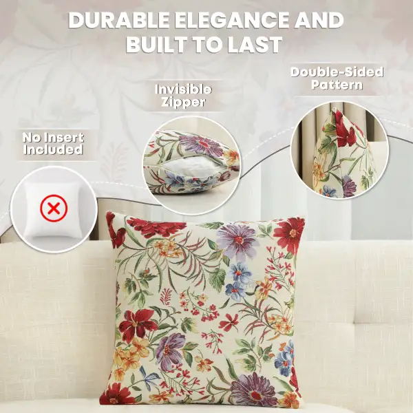 Caroline Cushion Cover - 18 in. x 18 in. Cotton/Polyester/Acrylic by Charlotte Home Furnishings Inc | Feature