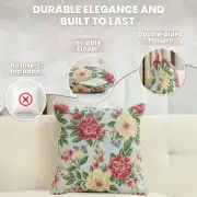Zinnia Blue Cushion Cover - 18 in. x 18 in. Cotton/Polyester/Acrylic by Charlotte Home Furnishings Inc | Feature