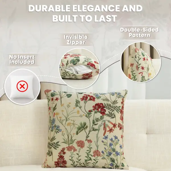 Gabi Cushion Cover - 18 in. x 18 in. Cotton/Polyester/Acrylic by Charlotte Home Furnishings Inc | Feature