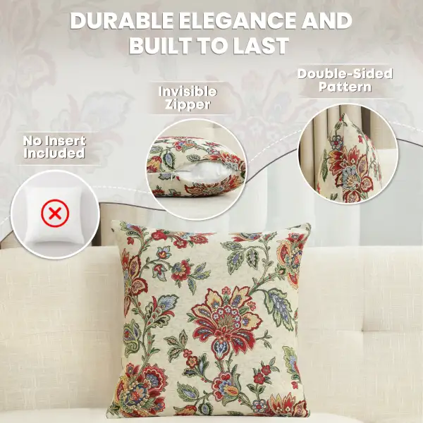 Shaila Cushion Cover - 18 in. x 18 in. Cotton/Polyester/Acrylic by Charlotte Home Furnishings Inc | Feature