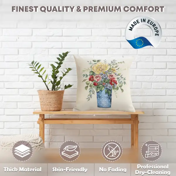 Amberblue Cushion Cover - 18 in. x 18 in. Cotton/Polyester/Acrylic by Charlotte Home Furnishings Inc | Quality