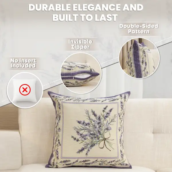 Nardus Bouquet Cushion Cover - 18 in. x 18 in. Cotton/Polyester/Acrylic by Charlotte Home Furnishings Inc | Feature