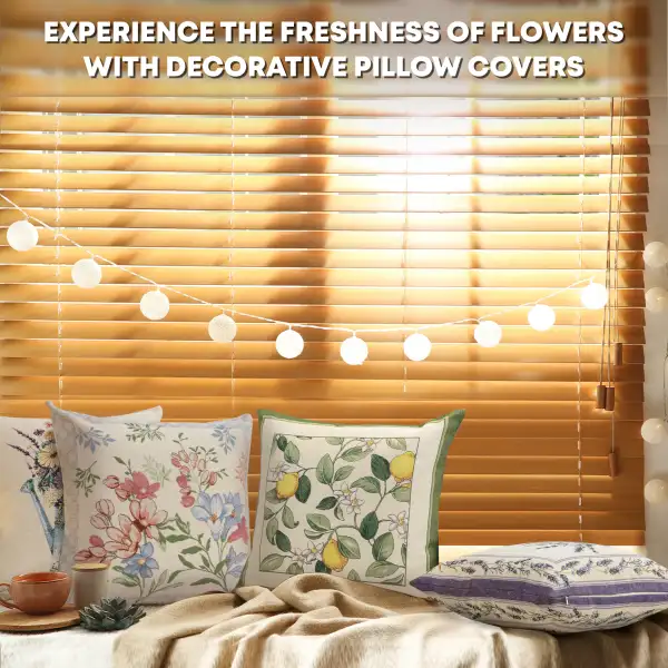 Nardus Bouquet Cushion Cover - 18 in. x 18 in. Cotton/Polyester/Acrylic by Charlotte Home Furnishings Inc | Orientation