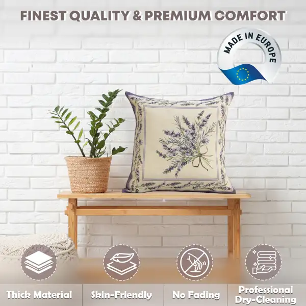 Nardus Bouquet Cushion Cover - 18 in. x 18 in. Cotton/Polyester/Acrylic by Charlotte Home Furnishings Inc | Quality