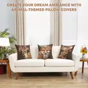Forest Deer Brown Belgian Cushion Cover - 18 in. x 18 in. Cotton by Charlotte Home Furnishings Inc | Orientation