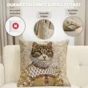 Grey Cat Sisi Light Belgian Cushion Cover - 18 in. x 18 in. Cotton by Charlotte Home Furnishings Inc | Feature