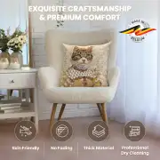 Grey Cat Sisi Light Belgian Cushion Cover - 18 in. x 18 in. Cotton by Charlotte Home Furnishings Inc | Quality