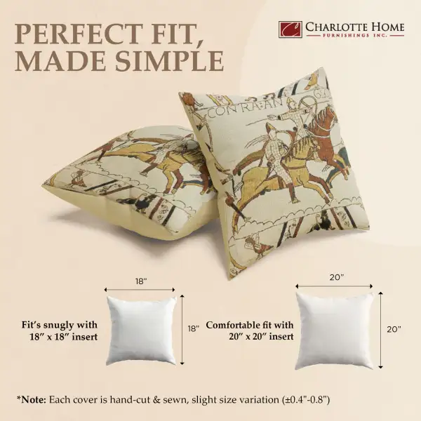 Bayeux Battle of Hastings Belgian Sofa Pillow Cover | Close Up 5