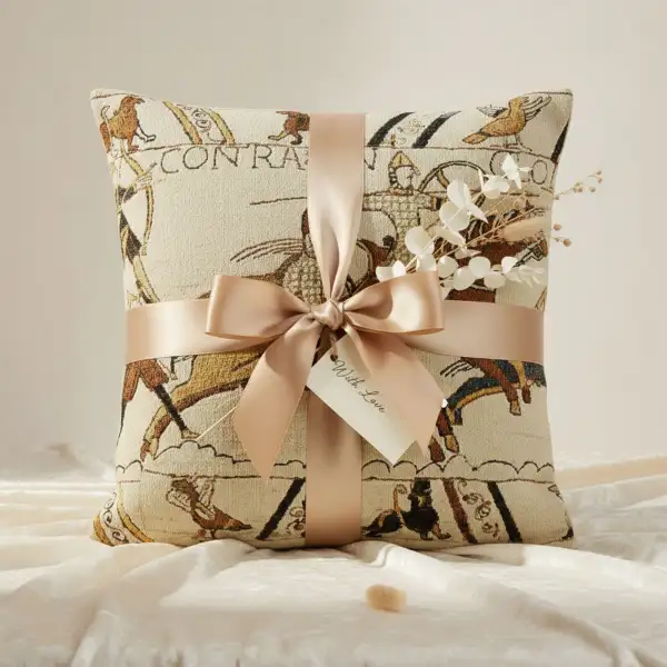 Bayeux Battle of Hastings Belgian Sofa Pillow Cover | Close Up 5