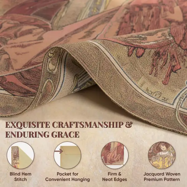 Mucha Autumn Belgian Wall Tapestry | Life Style 2