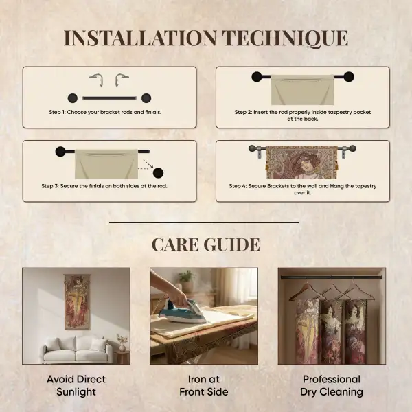 Mucha Autumn Belgian Wall Tapestry | Life Style 2