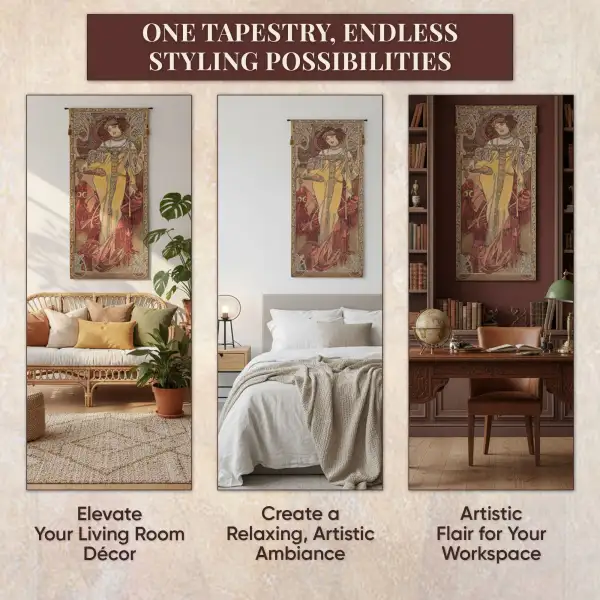 Mucha Autumn Belgian Wall Tapestry | Life Style 2