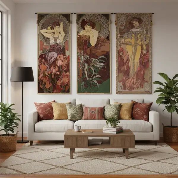 Mucha Rubis Belgian Wall Tapestry | Life Style 2