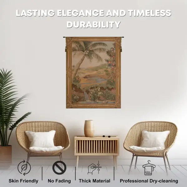 L'Oasis French Wall Tapestry - 44 in. x 58 in. Wool/cotton/others by Charlotte Home Furnishings Inc | Quality
