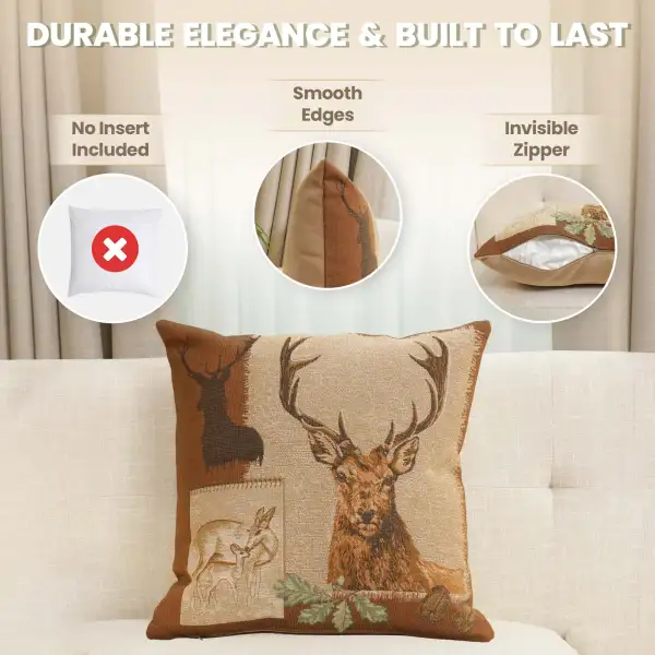 Deer Doe and Stag French Couch Cushion | Feature