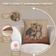 Two Kittens Cushion - 19 in. x 19 in. Cotton by Charlotte Home Furnishings | Feature