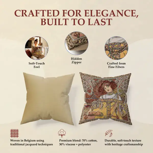 Mucha Autumn I Belgian Sofa Pillow Cover | Life Style 2