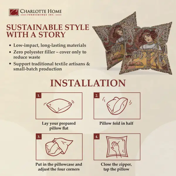 Mucha Autumn I Belgian Sofa Pillow Cover | Life Style 2