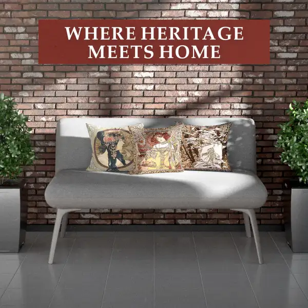 Mucha Autumn I Belgian Sofa Pillow Cover | Life Style 2