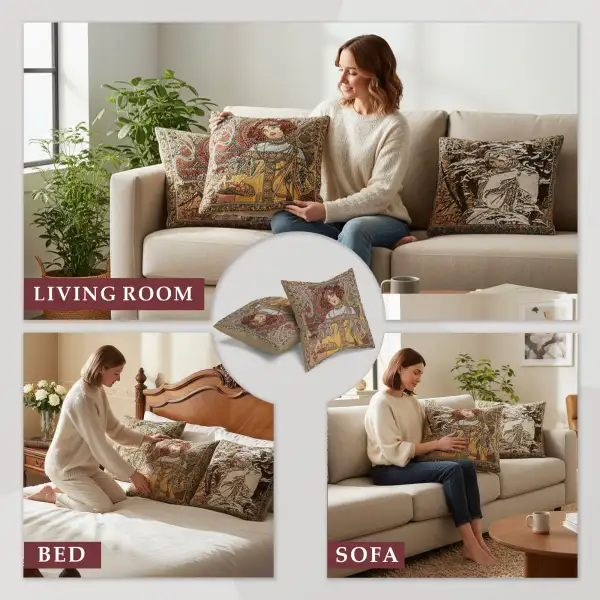 Mucha Autumn I Belgian Sofa Pillow Cover | Life Style 2