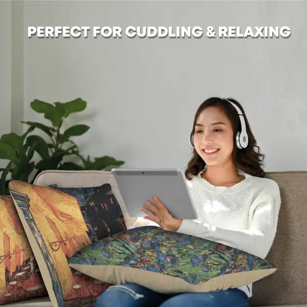 Cafe Terrace at Night Belgian Sofa Pillow Cover | Family