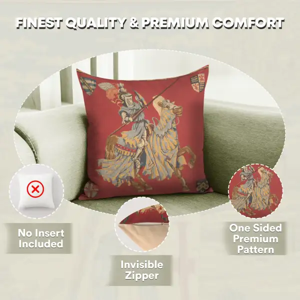 Blue Knight Belgian Cushion Cover - 18 in. x 18 in. Cotton by Charlotte Home Furnishings | Feature
