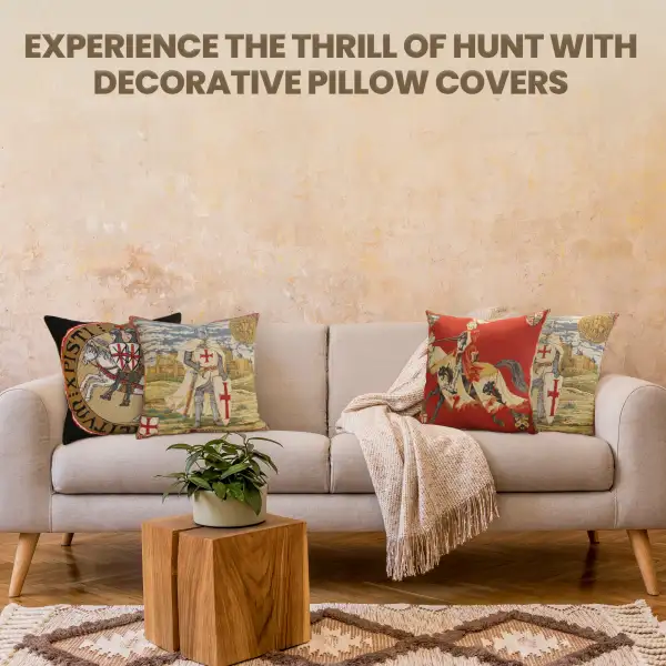 Blue Knight Belgian Cushion Cover - 18 in. x 18 in. Cotton by Charlotte Home Furnishings Inc | Orientation