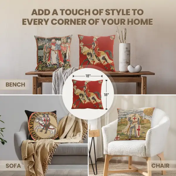 Red Knight Belgian Sofa Pillow Cover | Application