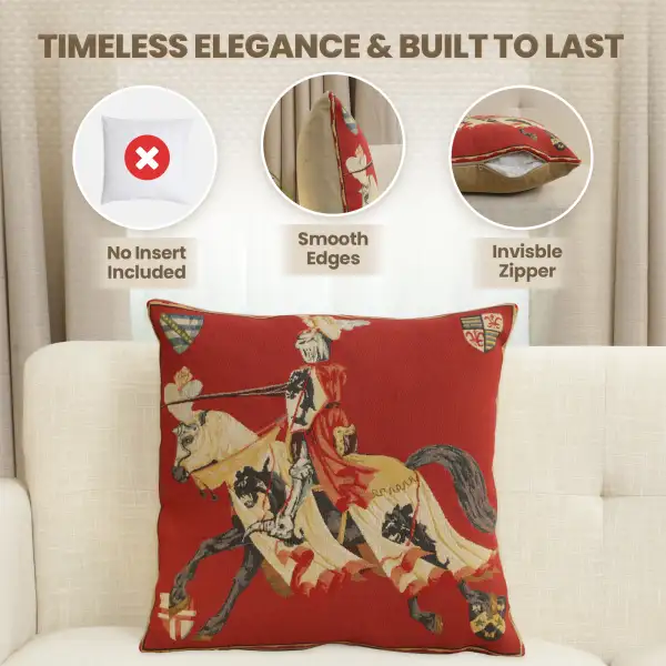 Red Knight Belgian Sofa Pillow Cover | Feature