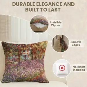 C Charlotte Home Furnishings Inc Monet's Iris Garden European Cushion Cover - 18 in. x 18 in. by Claude Monet
