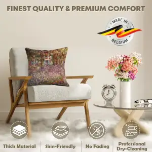 C Charlotte Home Furnishings Inc Monet's Iris Garden European Cushion Cover - 18 in. x 18 in. by Claude Monet