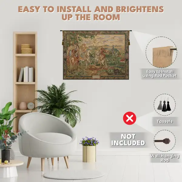 La Prise De Lille II Belgian Tapestry - 49 in. x 33 in. Cotton/Viscose/Polyester by Charlotte Home Furnishings Inc | Family