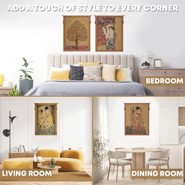 Klimt's Kiss Belgian Wall Tapestry | Application