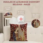 Hearing III Belgian Woven Cushion Cover Tapestry Cushion Cover - 16 x 16" Hand Finished Pillow for Living Room - Decorative Throw Accent Pillow Cover for Sofa & Couch - Cushion Cover for Indoor Use | Feature