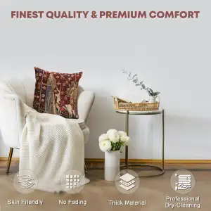 Touch III Belgian Woven Cushion Cover Tapestry Cushion Cover - 16x16" Hand Finished Pillow for Living Room - Decorative Throw Accent Pillow Cover for Sofa & Couch - Cushion Cover for Indoor Use