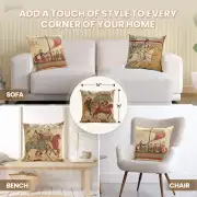Bayeux Mont St. Michel I Belgian Cushion Cover - 16 in. x 16 in. Cotton/Viscose/Polyester by Charlotte Home Furnishings Inc | Application