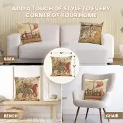 Bayeux Mont St. Michel II Belgian Cushion Cover - 16 in. x 16 in. Cotton/Viscose/Polyester by Charlotte Home Furnishings Inc | Application