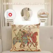 Bayeux Mont St. Michel II Belgian Cushion Cover - 16 in. x 16 in. Cotton/Viscose/Polyester by Charlotte Home Furnishings Inc | Feature