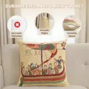 Bayeux Mare Belgian Cushion Cover - 16 in. x 16 in. Cotton/Viscose/Polyester by Charlotte Home Furnishings Inc | Feature