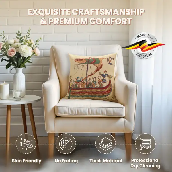 Bayeux Mare Belgian Cushion Cover - 16 in. x 16 in. Cotton/Viscose/Polyester by Charlotte Home Furnishings Inc | Quality