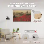 Tuscan Poppy Landscape Italian Wall Tapestry | Family