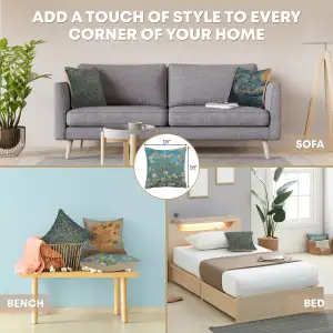 Van Gogh's Almond Blossoms Belgian Cushion Cover - 18 in. x 18 in. Cotton/Viscose/Polyester by Vincent Van Gogh