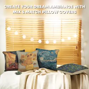 Van Gogh's Almond Blossoms Belgian Cushion Cover - 18 in. x 18 in. Cotton/Viscose/Polyester by Vincent Van Gogh