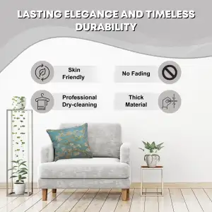 Van Gogh's Almond Blossoms Belgian Cushion Cover - 18 in. x 18 in. Cotton/Viscose/Polyester by Vincent Van Gogh