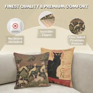 Medieval Dogs Belgian Cushion Cover - 18 in. x 18 in. Cotton/Viscose/Polyester by Charlotte Home Furnishings Inc