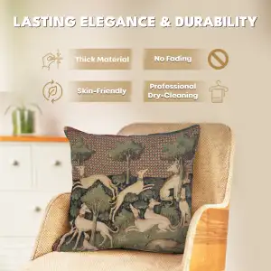 Medieval Dogs Belgian Cushion Cover - 18 in. x 18 in. Cotton/Viscose/Polyester by Charlotte Home Furnishings Inc